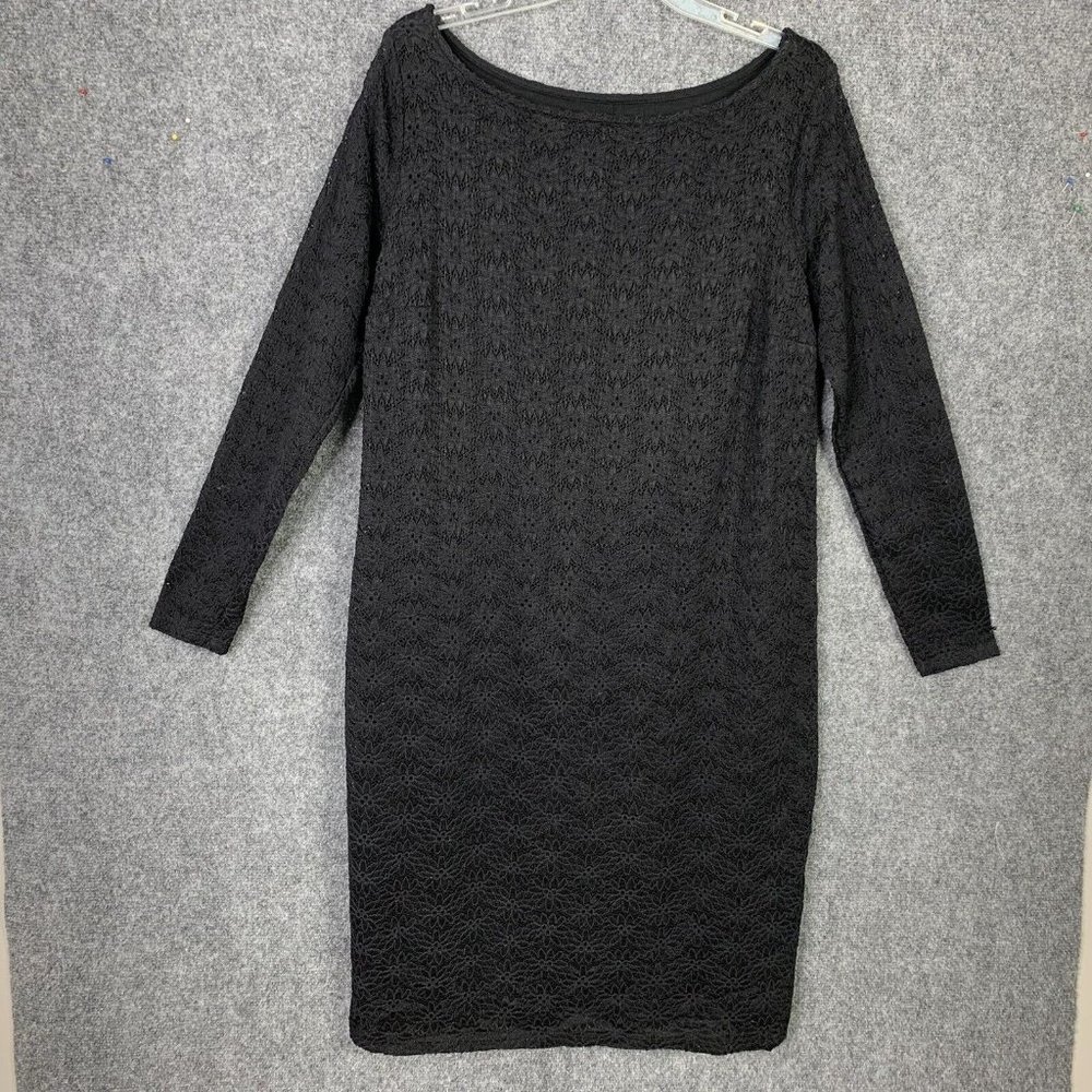 Isabel Maternity Dress Women L Black Lace Shift Lined